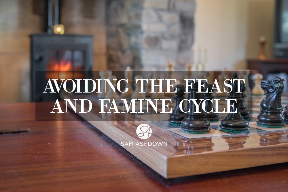 Avoiding the feast and famine cycle blogpost for estate agents by Sam Ashdown